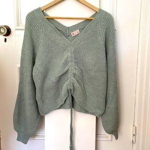 New Rouched Rainwater Blue Sweater